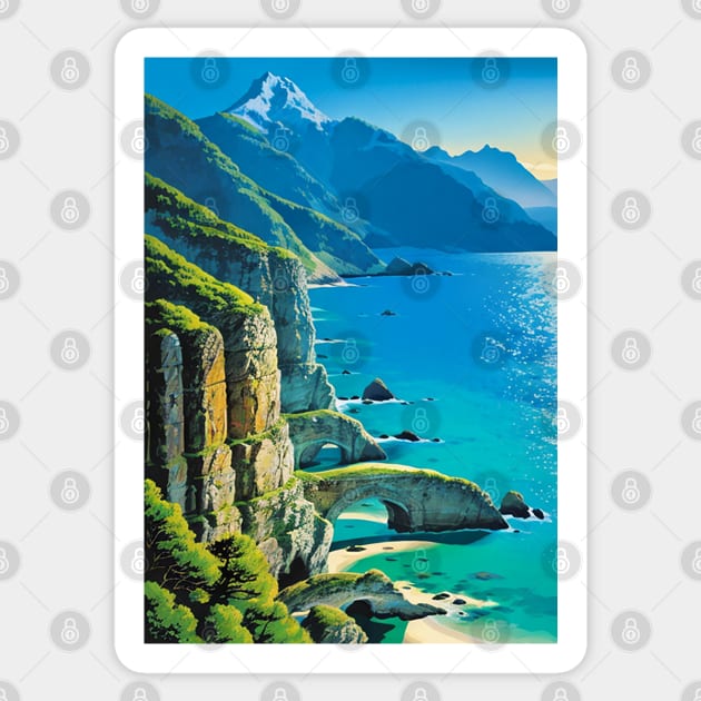 Natural Archway over a Beach Sticker by CursedContent